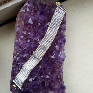 Silver bugle bead bracelet