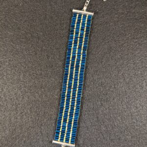 Deep blue bugle bracelet