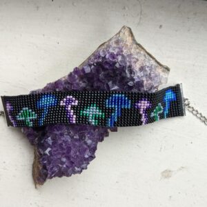 Mushroom seed bead bracelet